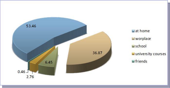 Computer basic knowledge source in participants to the survey