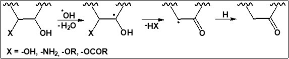 The mechanism of carbon-centered radicals formed in the reaction of hydroxyl radicals with organic compounds containing OH-group fragmentation 252627.