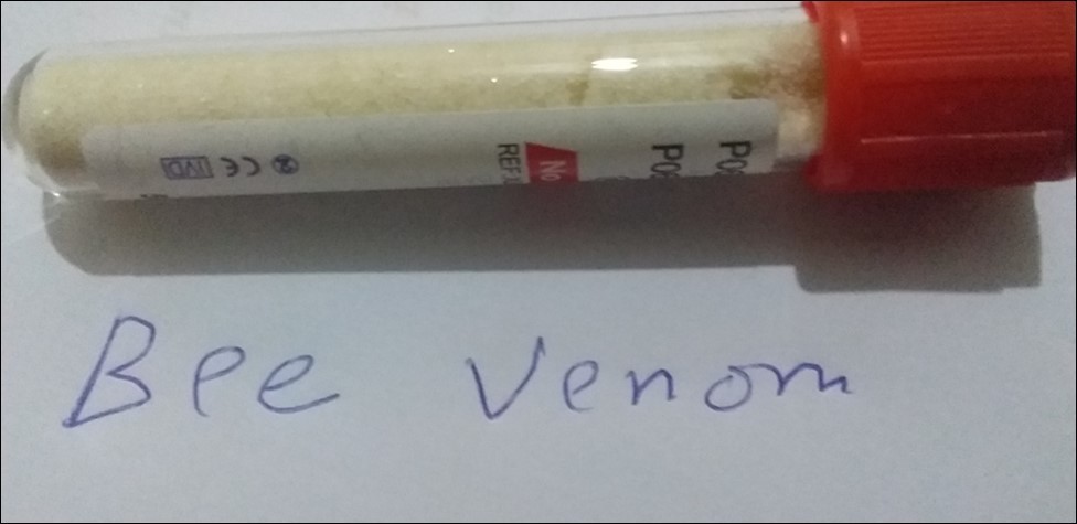 Honey Bees Venom, dry whitish crystals, it is the crude substance.