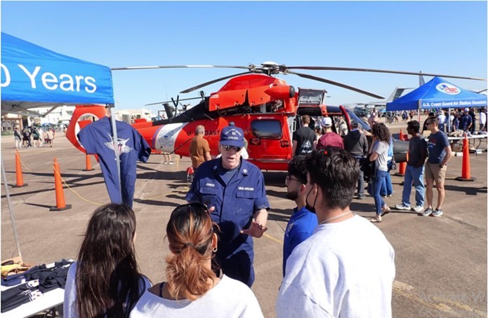 The author at the Wings Over Houston Airshow (October 27, 2023) serving as a Recruiter for the Active-Duty Coast Guard and the Coast Guard Academy.