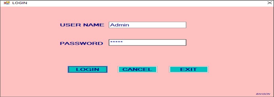 Login window