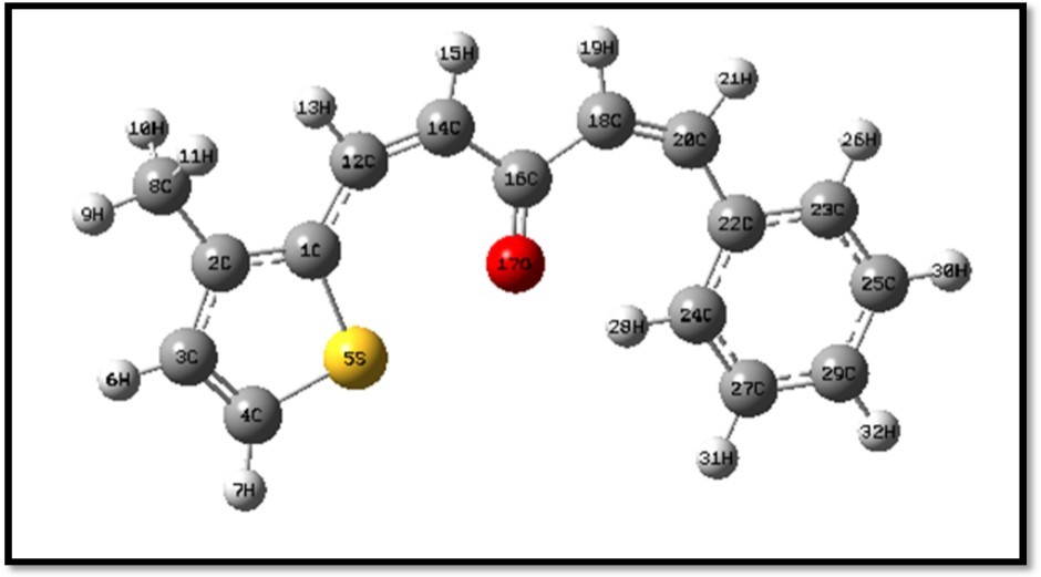 The optimized molecular structure of MPPO