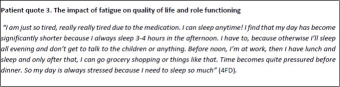 The impact of fatigue on quality of life and role functioning