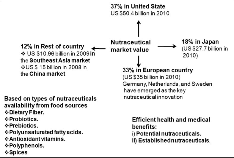 Type of nutraceuticals availability at worldwide from food products 19