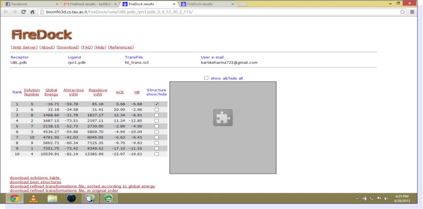 (Fire dock solution for UBL and rpn1)